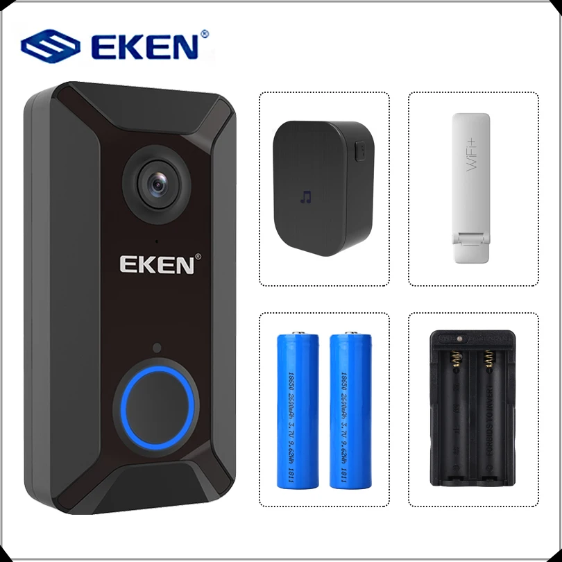

EKEN V6 720P Smart WiFi Video Doorbell Camera Visual Intercom with Chime IP Door Bell Wireless Home Security Camera
