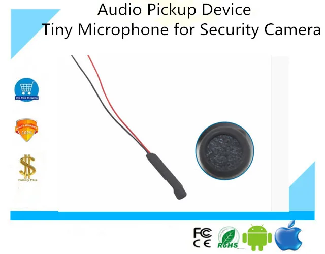 CCTV чистый Высокочувствительный качественный аудио звукосниматель устройство маленький микрофон для камеры безопасности двухступенчатый усилитель водонепроницаемый 5 шт./лот