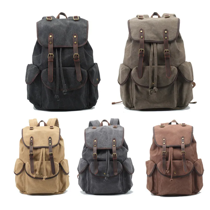 

New Hot Selling! Men's Canvas Shoulder School Military Messenger Bicycle Cycling Bag Travel Backpack Bag A2