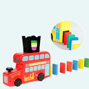 

Baby Educational Toys Domino Train Domino Blocks Set Building and Stacking Toy Blocks for building Block Box Gift