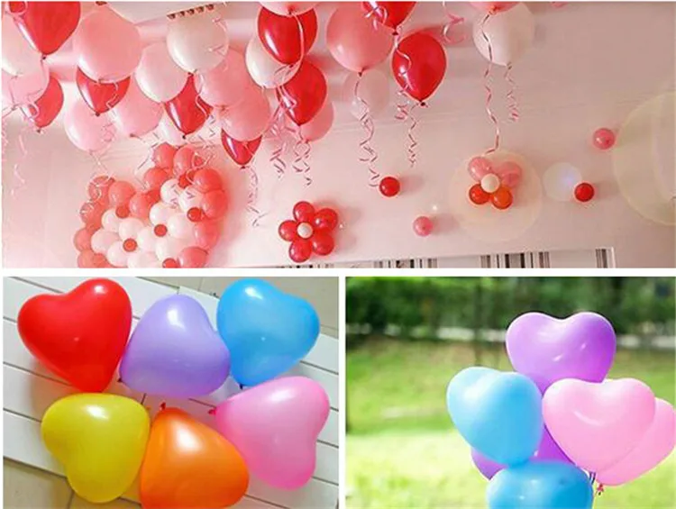 300 шт Популярные Свадебные шарики для украшения дня рождения 7 дюймов Любовь Сердце Форма латексные шары разноцветные надувной шар игрушка