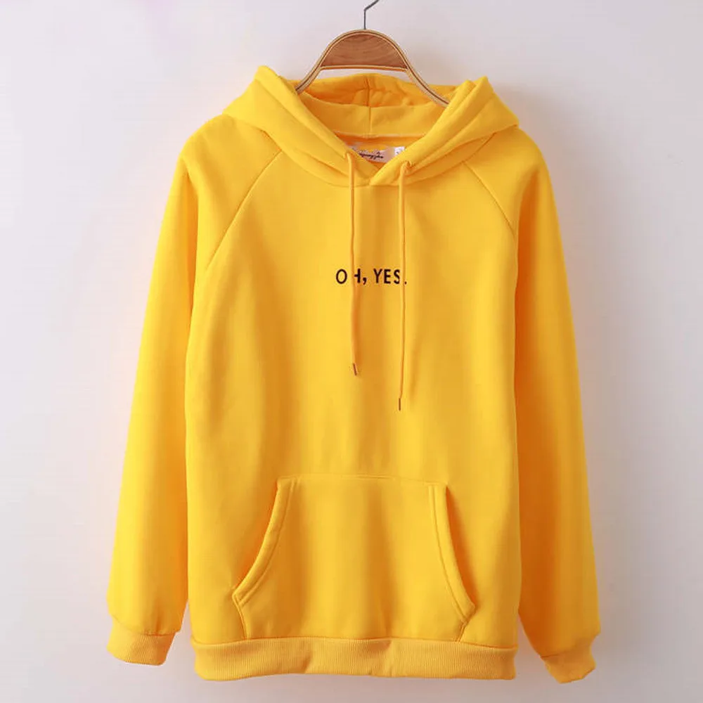 

Style female autumn winter casual letter print new pullovers women hoodies floral o-neck Full sweatshirts oh yes hoody ulzzang