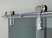Dimon-Herrajes para puertas corredizas de Granero, acero inoxidable 304, vidrio satinado, estilo americano, DM-SDG, sin barra, gran oferta, 7008