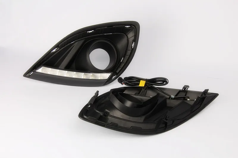 1 Set White Led Drl Daytime Running Lights Fog Driving