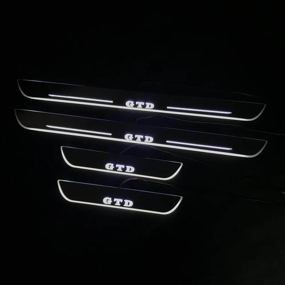 RQXR led движущиеся двери потертости для volkswagen golf 6 gtd динамический порог пластина плоская подкладка наложения потока/фиксированный свет, 4 шт