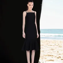 Высокое качество пикантные Женский, черный платье с квадратным воротником район бинты Простой Элегантный Homecoming Вечеринка платье