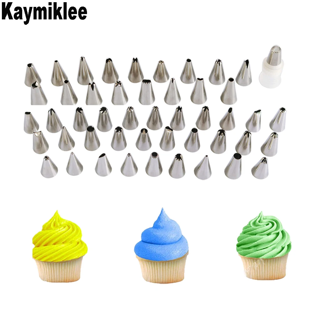 Kaymiklee 49PCS/SET Pastry Nozzle Cake Decorating Tools 304 Stainless