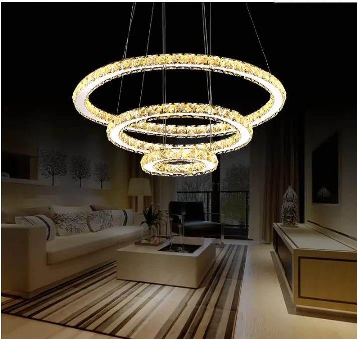 Modern LED Crystal Chandelier Lights Lamp Pendant Hanging Ceiling Fixtures Cristal Lustre Chandeliers Lighting for Living Room