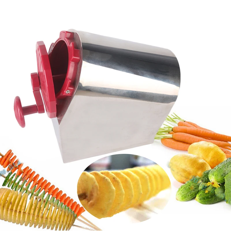 

ITOP Spiral Potato Cutter Rotate Tornado Potato Slicer Stainless Steel Spiral Carrot Slicing DIY Vegetable Creative Machine