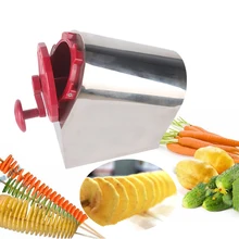 ITOP Spiral Potato Cutter Rotate Tornado Potato Slicer Stainless Steel Spiral Carrot Slicing DIY Vegetable Creative Machine ITOP Spiral Potato Cutter Rotate Tornado Potato Slicer Stainless Steel Spiral Carrot Slicing DIY Vegetable Creative Machine
