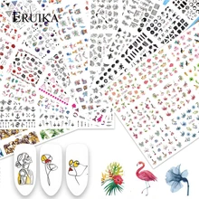 12 видов конструкций наклейки для дизайна ногтей зеленые Мультяшные Цветочные листья водные переводные наклейки для ногтей Красота хлопья слайдер тату украшение для дизайна ногтей