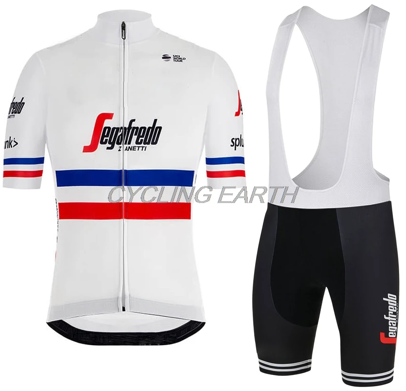 

2019 French Champion Summer Cycling Jersey Men Short Sleeve Set Clothing Clothes Bib Shorts Bicycle Shirt Breathable Sportwear