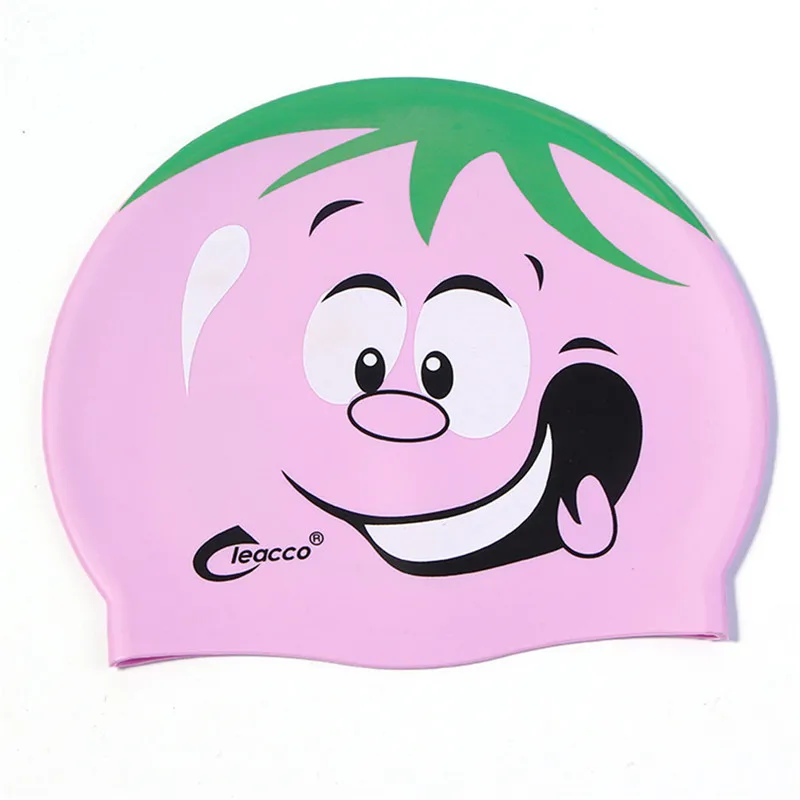Милая Водонепроницаемая шляпа для плавания в бассейне, силиконовая шапочка для плавания ming для детей, девочек и мальчиков, взрослые Мультяшные шапочки для плавания - Цвет: pink