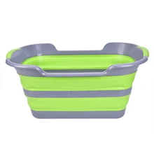 1 шт., складная Нескользящая Ванна, детский душ, портативная силиконовая ванна, ванна, аксессуары для ванной, детские 2 цвета, горячая Распродажа