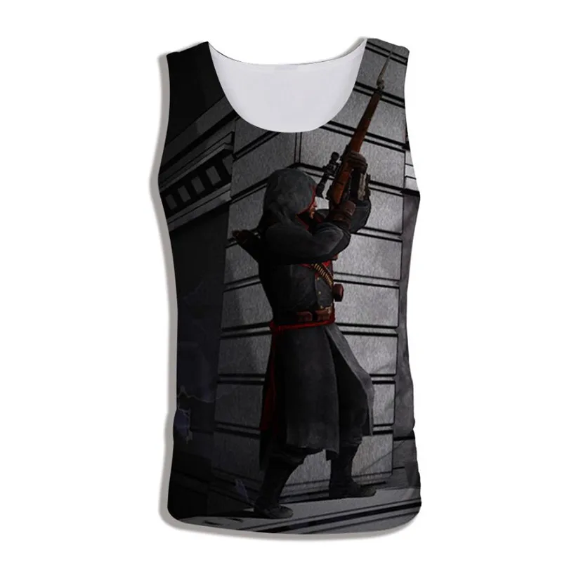 

2019 New Casual Hip Hop Womens/Mens Tank Tops Assassins Creed Funny 3D Print Tank Tops Summer Tops Tees Plus Size M-XXXL
