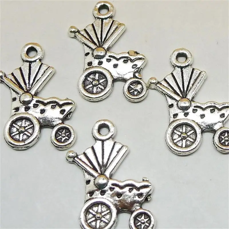 BULK-30-Zinc-Alloy-Baby-Carriage-Charms-Baby-Shower-Gift-Idea-Antique ...