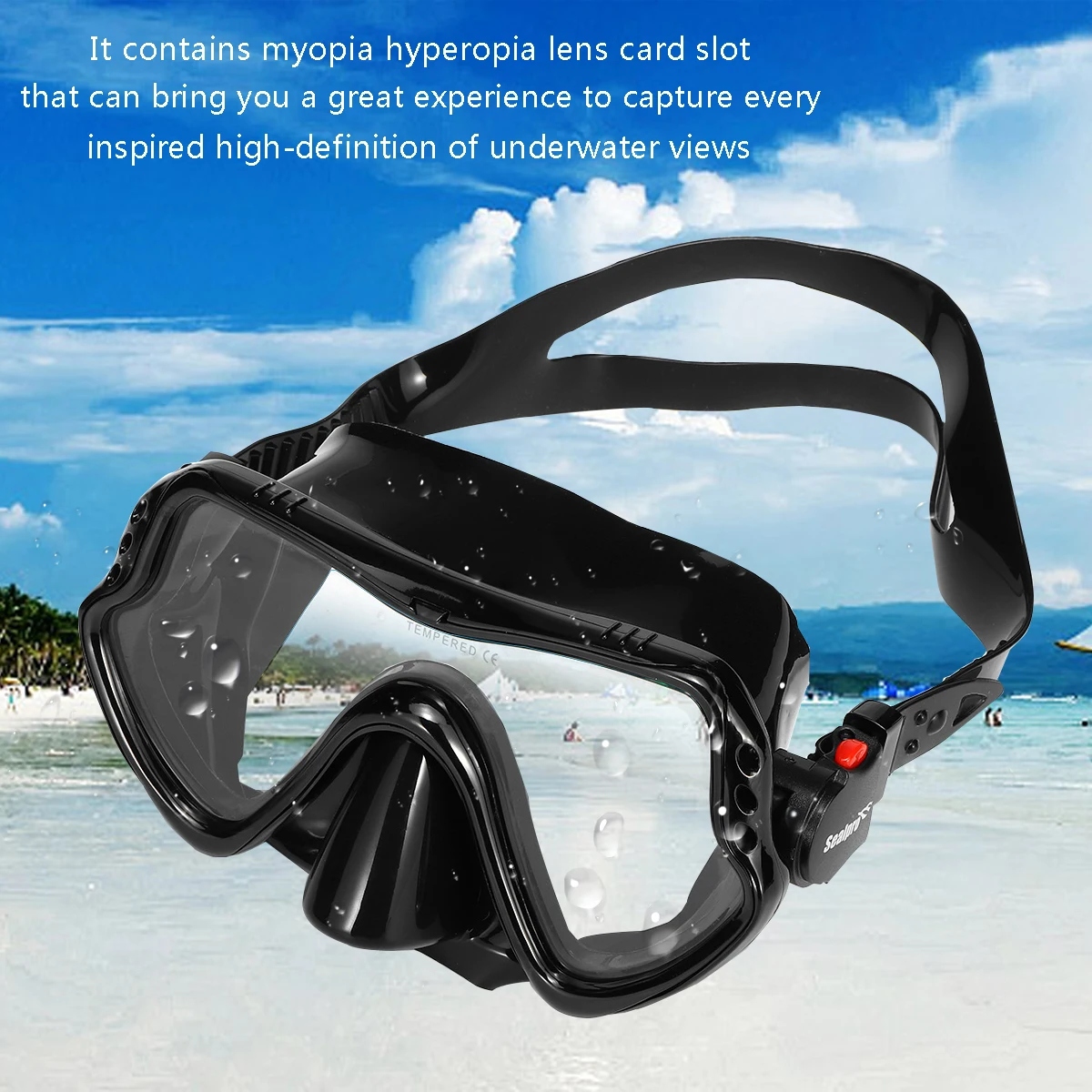 Unisex Tempered Glass Diving Mask Highest Grade Silicone Hyperopia