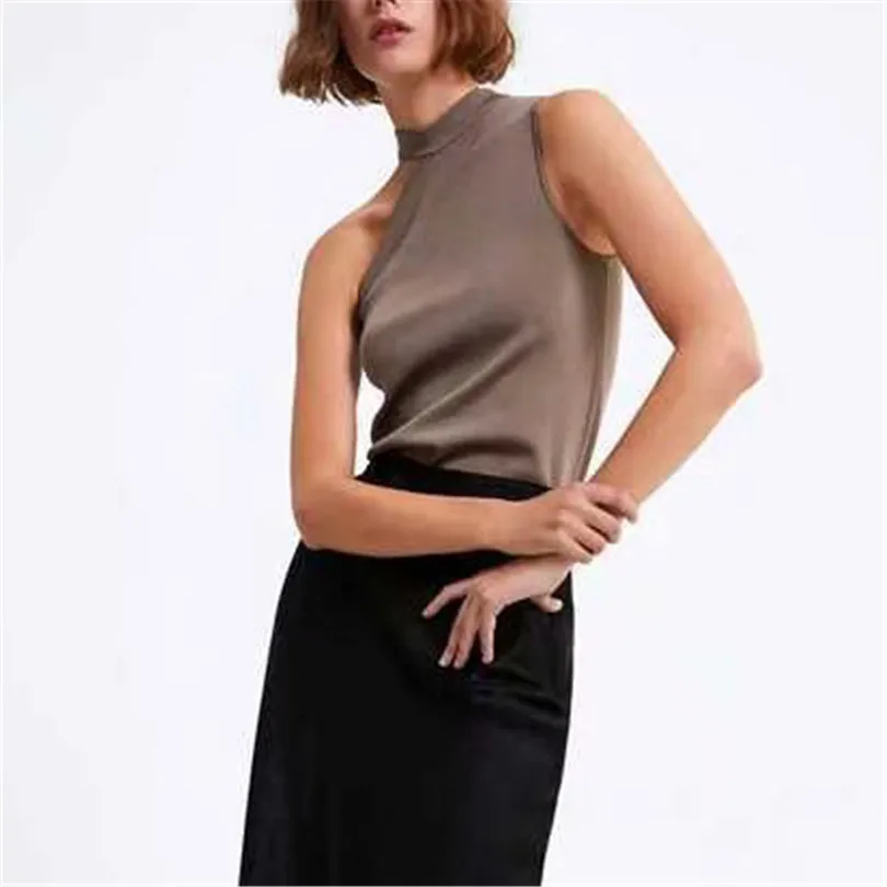 

Women sexy knitted camis tank top solid sleeveless O neck shirt female casual chic blouse