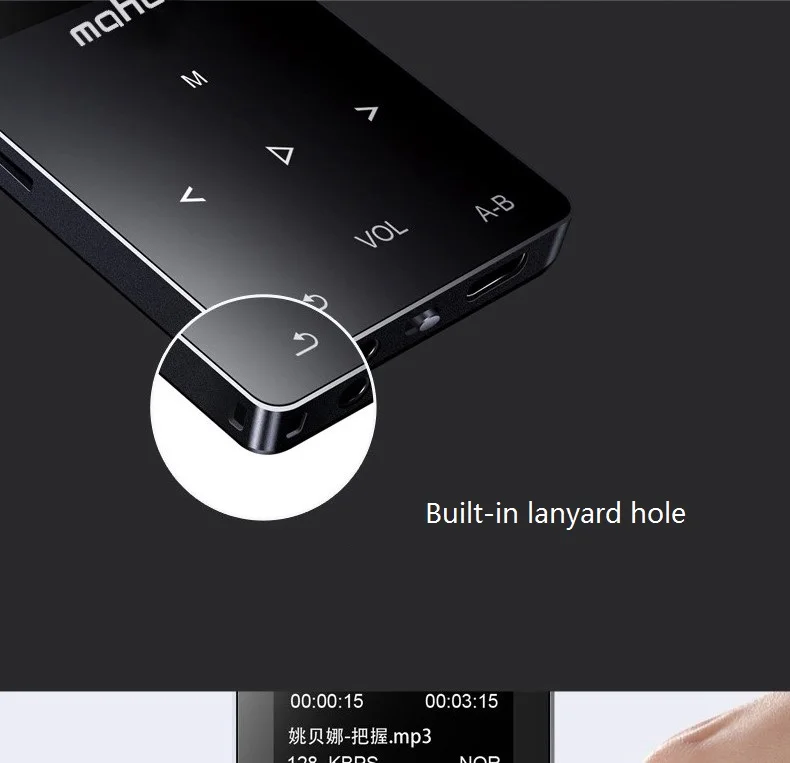 Mahdi MP4 Player Bluetooth Capacitive Touch Built-In Speaker MP 4 Player 1.8 Languages Support Recording E-book TF  Armband (6)