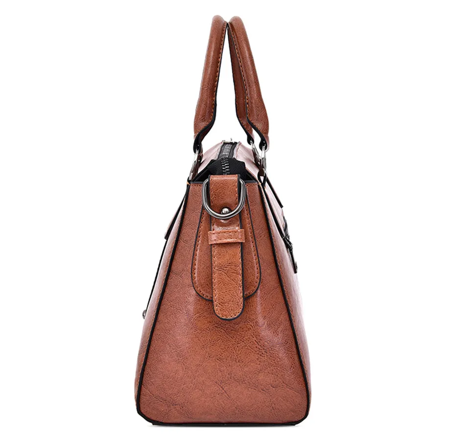Винтажный портфель из искусственной кожи, роскошные сумки с верхней ручкой, женские сумки, дизайнерская вместительная сумка через плечо для женщин