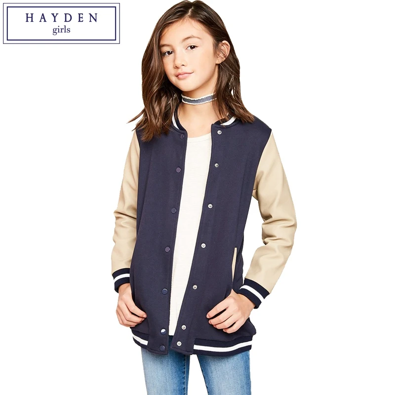 HAYDEN Girls Faux Leather Jacket Fashion Brand Spring Autumn Outfits