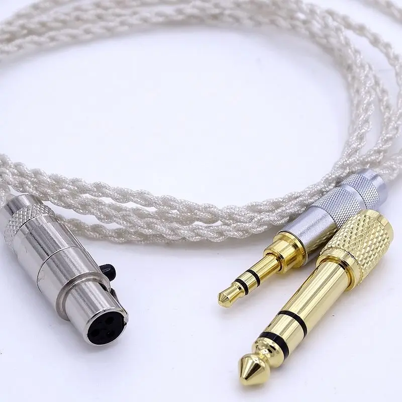 Для AKG K272 K242 K702 Q701 1,2 метров мягкий OCC посеребренный кабель для наушников