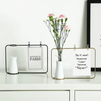 

Creative Iron Line Flower Pot Plant Vase Stand Postcard Clip Holder Home Decor