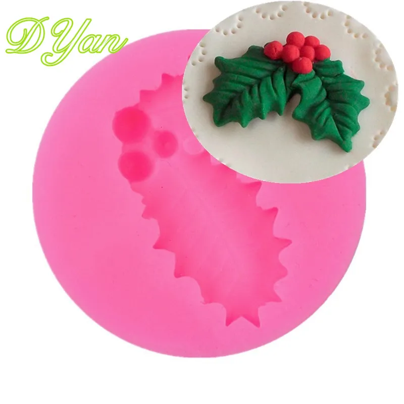 

New Christmas Tree Leaf Fruit Fondant Cake Silicone Mold Chocolate Mold DIY Cake Baking Decoration Mold
