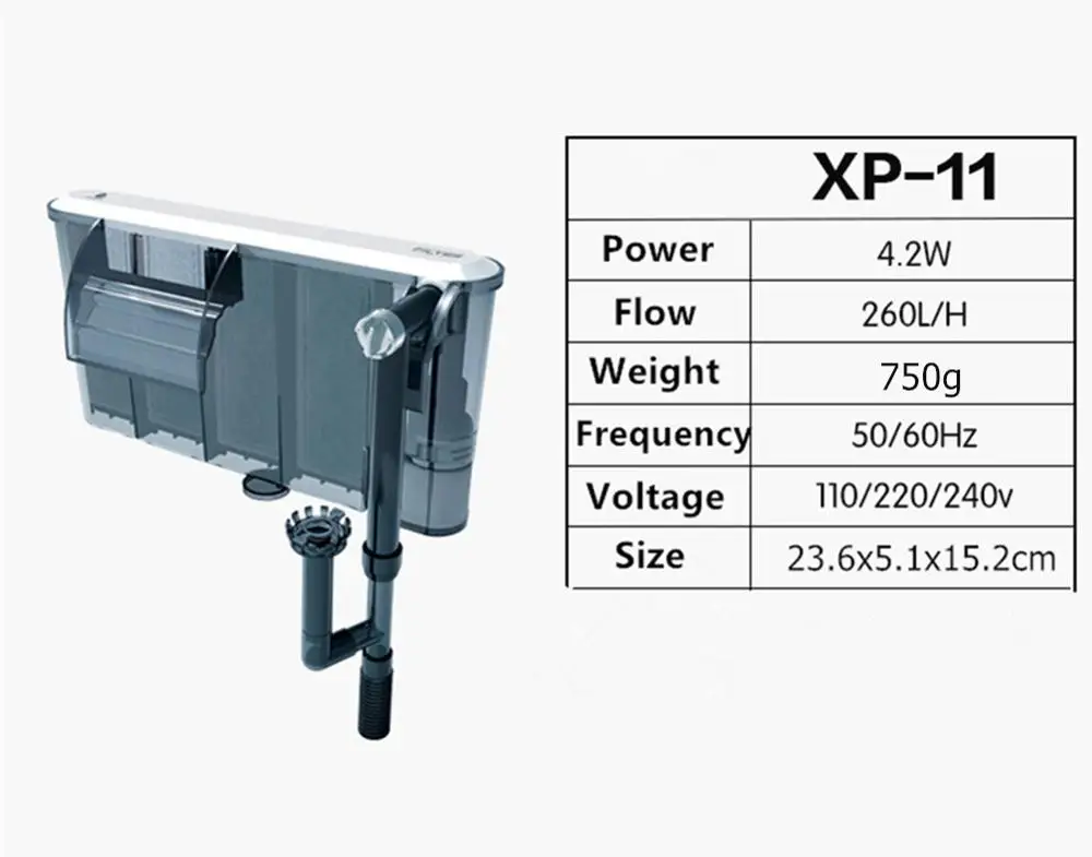 Nicrew аквариум Submersibl 3-в-1 внешний висит Мощность фильтр XP-05/09/11/13 водопад внешний аквариумный воздушный насос - Цвет: XP 11