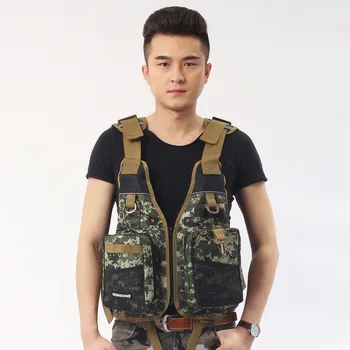 

Outdoor Fishing Whistle Life Jacket Multi-Pocket Snorkeling Offshore Angling Filling EPE Clothes Camping Coat Men Women Vest