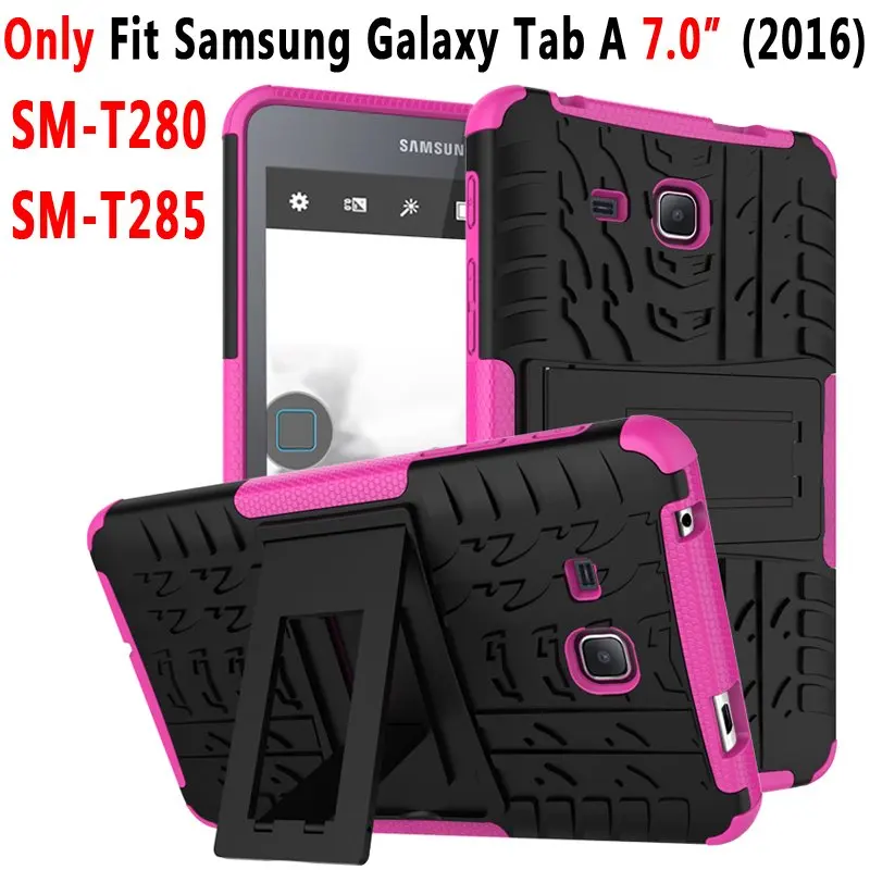 Гибридный бронированный силиконовый чехол для планшета samsung Galaxy Tab A A6 7,0 T280 T285 SM-T280 SM-T285 чехол - Цвет: hot pink