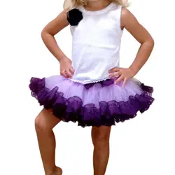 Новый Летняя стильная шифоновая Мини юбка-пачка для маленьких девочек для танцев для маленьких девочек мода ленты-пачка Повседневное