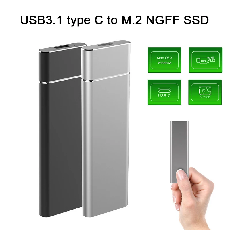

USB 3.1 Type C M.2 NGFF SSD Enclosure Solid State Drive Compatible Windows VISTA XXM8