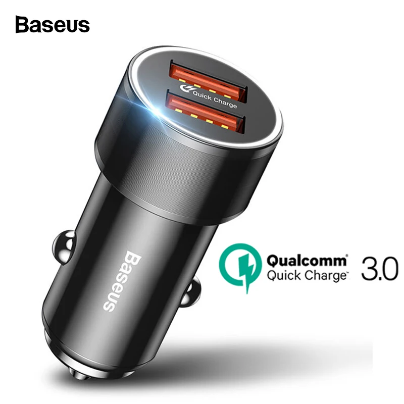 

Baseus 36W Dual USB Quick Charge QC 3.0 Car Charger For iPhone USB Type-C PD Fast Charger Mobile Phone Quick Charger Car-Charger
