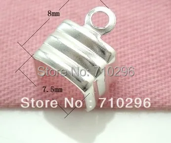 

Genuine 925 Silver findings 30pcs/lot 925 Solid Sterling silver leather clasp 7.5x8mm cord end Silver clasp