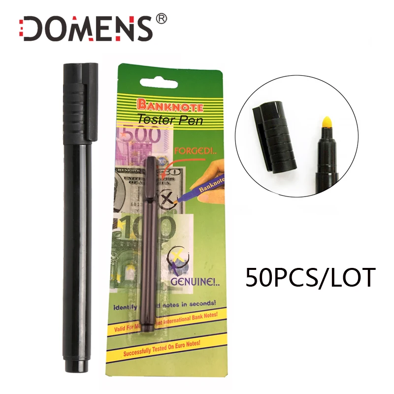 

VIP Link Wholesale 50PCS/LOT Money Tester Pen Suitable for All Paper Currency Counterfeit Banknote Detctor Fake Note Checker