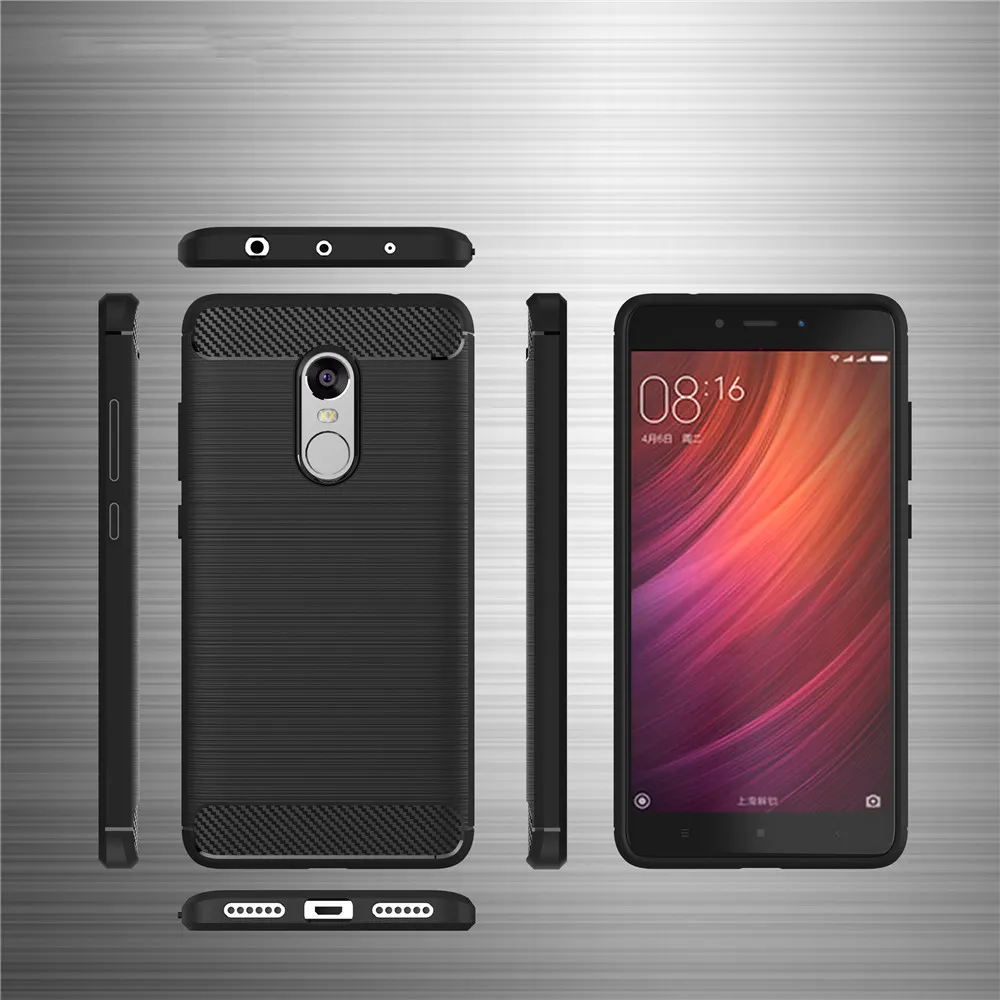 Роскошные углеродного волокна бампер чехол для Xiaomi Redmi 4A 6 про 6A 5 Plus Note 4 Red mi