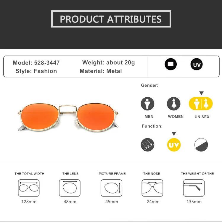 Mirror Round Sunglasses Men Women  6