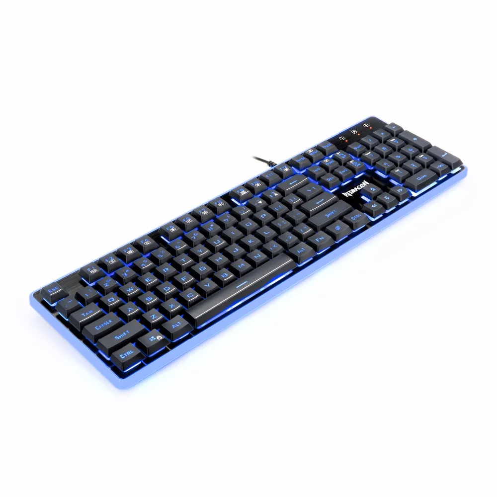 Redragon K509, USB мембранная игровая клавиатура, эргономичный, 7 цветов, светодиодный, подсветка клавиш, полный ключ, анти-привидение, 104, проводная, для ПК, компьютера, геймера