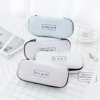 

2018 New Waterproof Marble Print Faux Leather Waterproof Large Capacity Pencil Bag Pen Storage Case