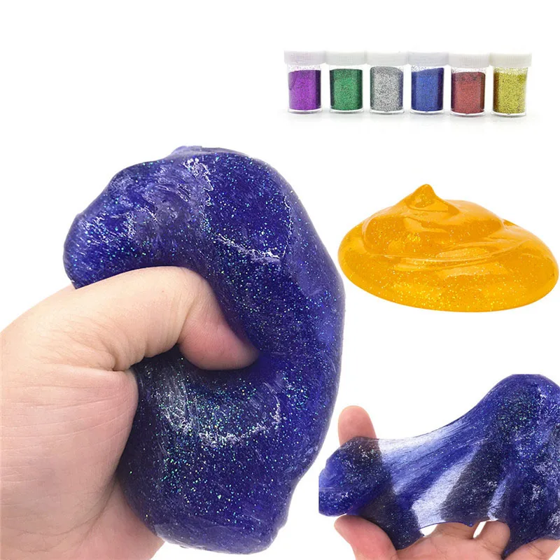 TOFOCO 6 цветов/набор блеск Пыль порошок Наполнитель для ногтей художественные советы/шары слизи для детей Lizun DIY аксессуары поставки украшения