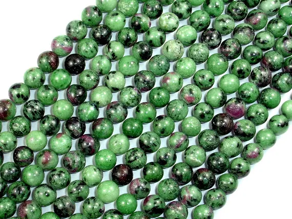Ruby Zoisite Beads, 8mm(8.3mm) Round Beads, 15.5 Inch, Full strand, Approx 49 beads, Hole 1