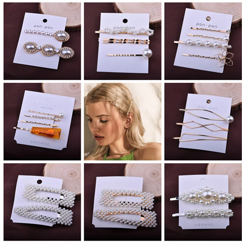 

Hot Sales Korea Pearl hair Clip Romantic hairpins Set Elegant Wedding Party Hair jewelry hair accessories for women DropShipping