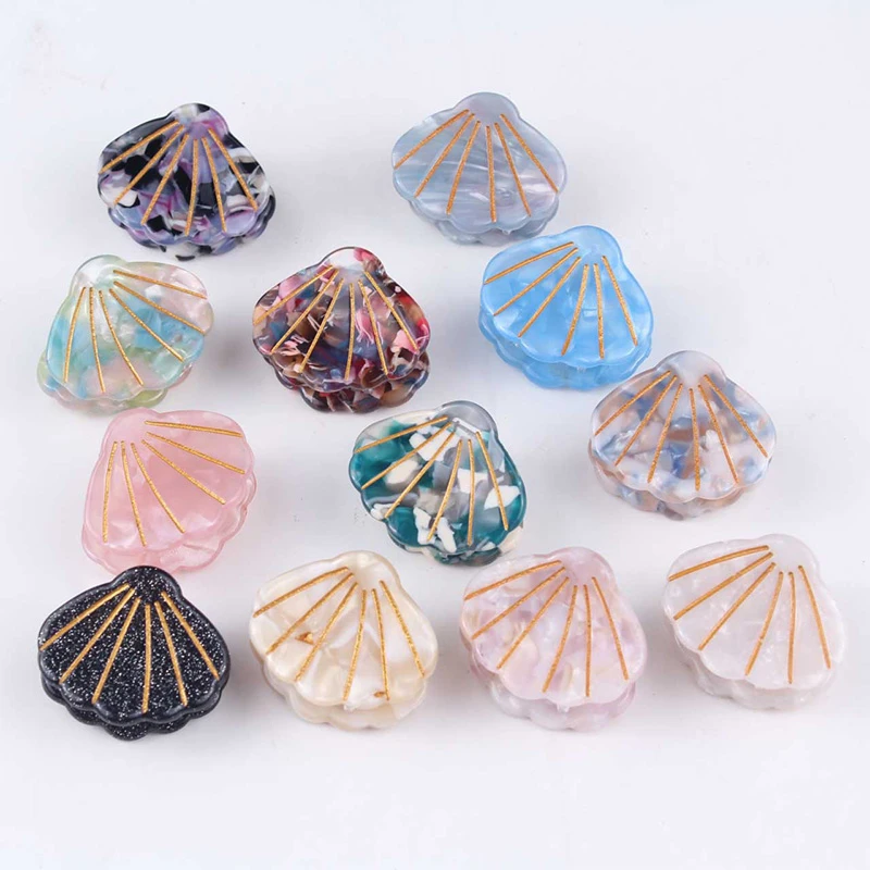 Trendy Shell Hair Clip Acetate Resin Floral Clips Grips Ponytail Hairpins 2019 