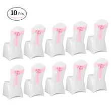 10 шт. Свадебные фигурка скамейки пояса эластичный спандекс лента на стул из органзы Обложки свадьба банкетные принадлежности украшения