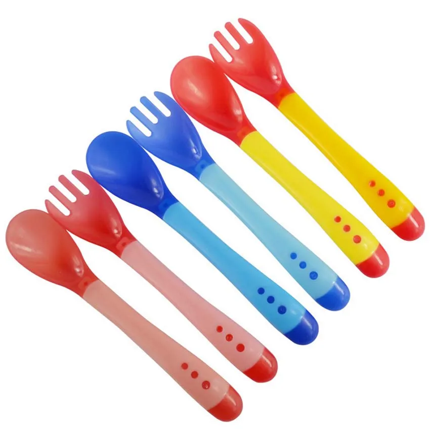 2 шт./компл. детская силиконовая ложка с датчиком температуры|baby spoon set|spoon silicon