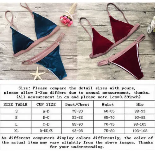 Acolchado mujer push up Bikini caliente 2018 de terciopelo de playa traje de baño de playa