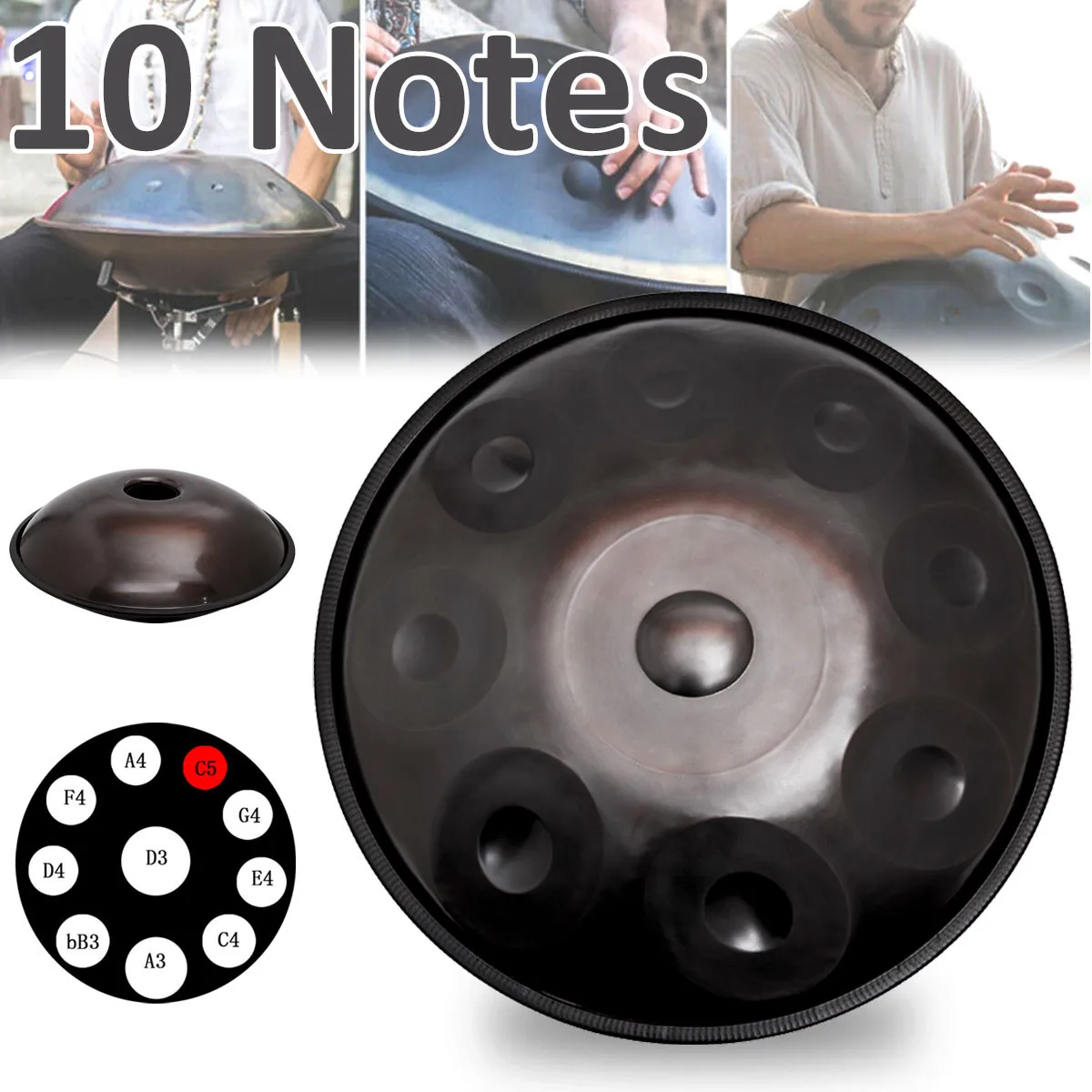 

10 Notes Handmade Handpan drums Antique F major D Minor Hand Drum Music Hand pan Drums Percussion Musical Instruments