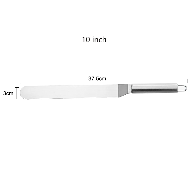 6/8/10 дюймов Нержавеющая сталь масляный торт для крема шпатель для форма для выпечки тортов DIY гладкой обледенения глазурь украшения инструменты формы для выпечки Инструменты - Цвет: Bending 10 inch