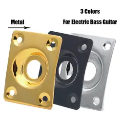 2 шт. металлические пластины Джек для электрическая бас-гитара Замена-Socket пластины с Rectangula Стиль из 3 цвета